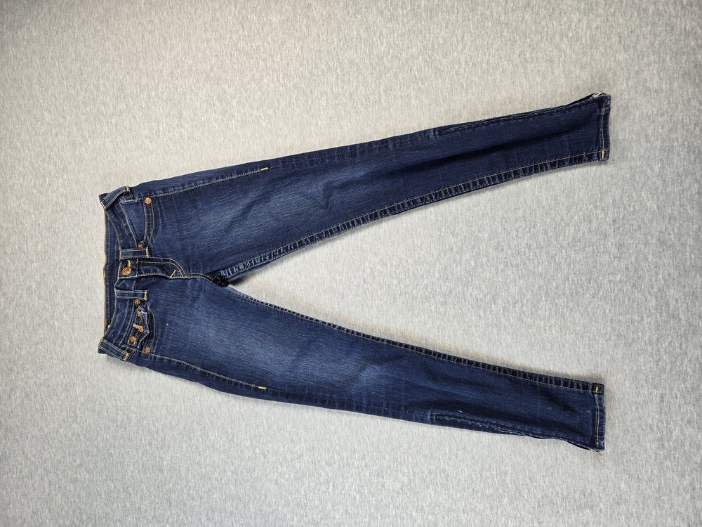 True Religion Jeans Womens 26 Skinny Stretch Denim Distressed Zipper Ankles USA